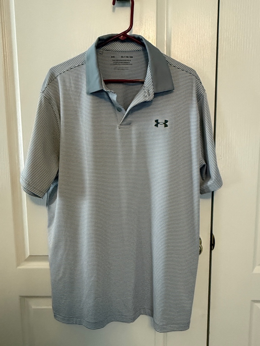Under Armour Men’s Grey & White Striped Polo